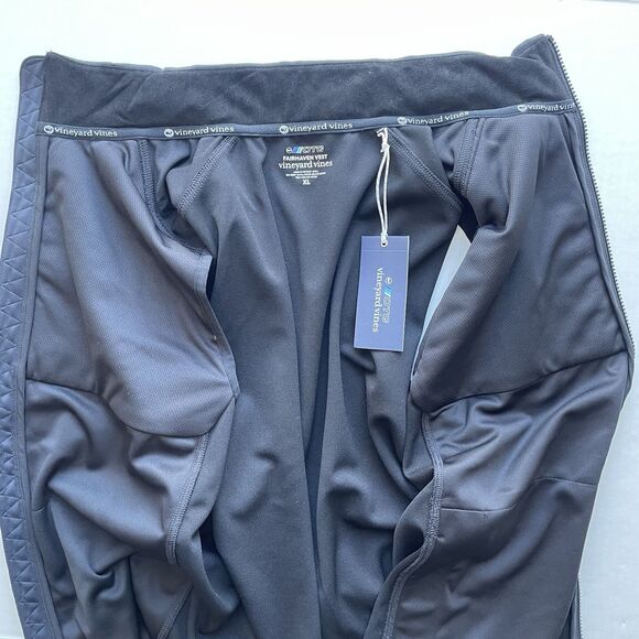 Vineyard Vines On The Go Fairhaven Golf Vest Full Zip Lightweight Jacket Black - Picture 9 of 11
